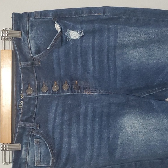 Vanilla Star jeans women's size 11 blue button-fly highrise high-rise high rise - Picture 5 of 8